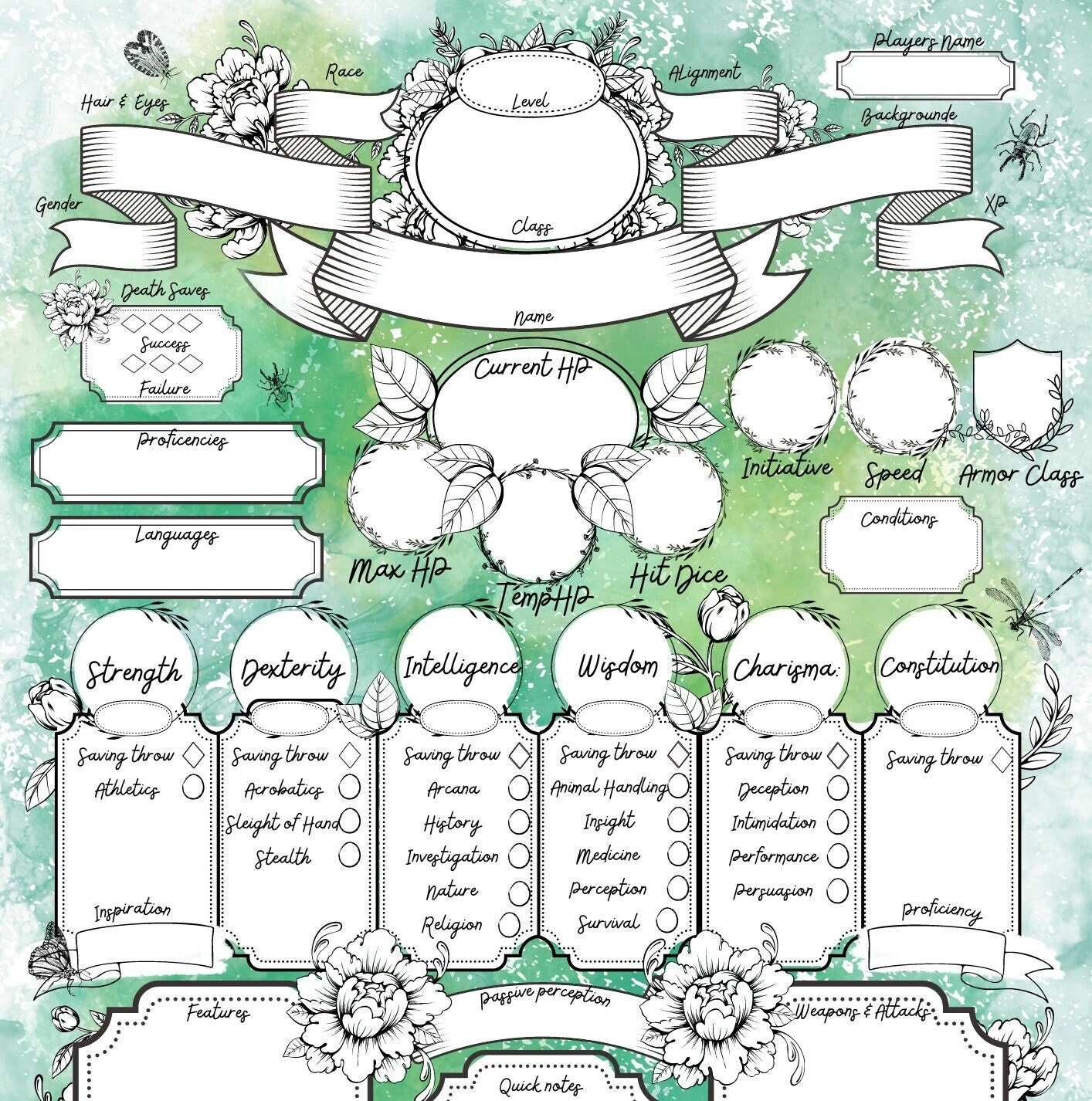 Dungeons And Dragons Printable Character Sheet Printables Hub