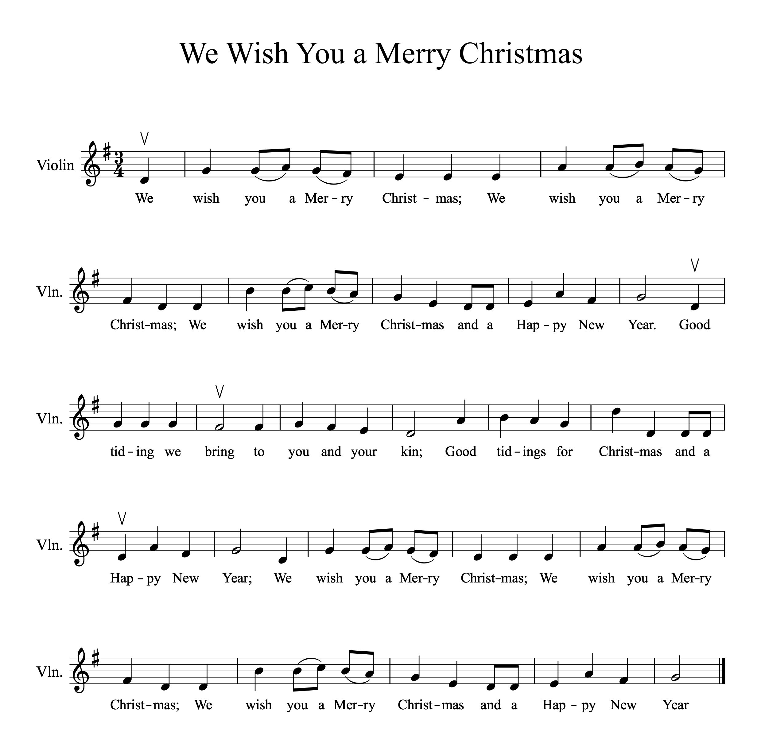 Easy Christmas Songs For Violin Free Sheet Music Meadowlark Violin 