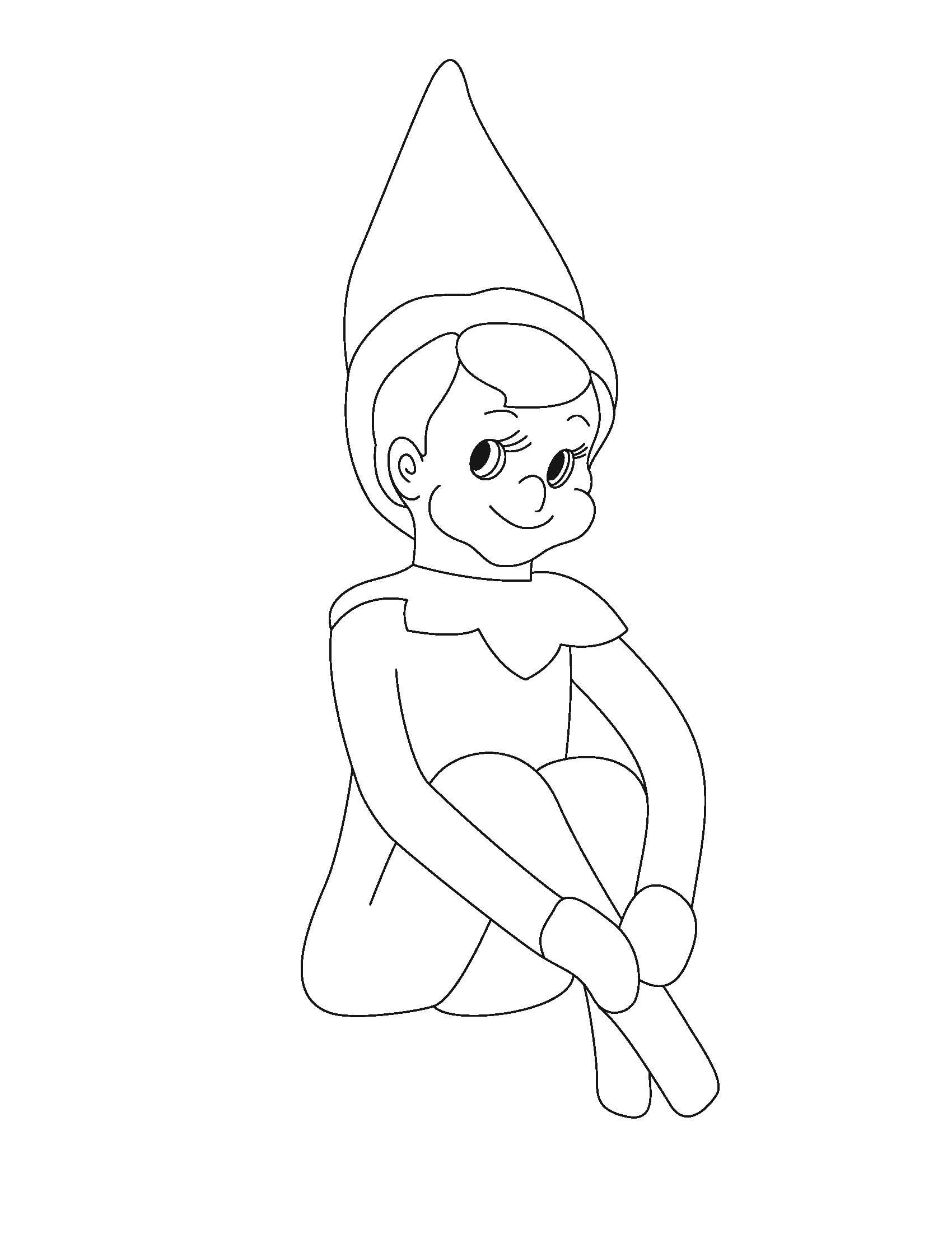 Elf Coloring Sheet Printable