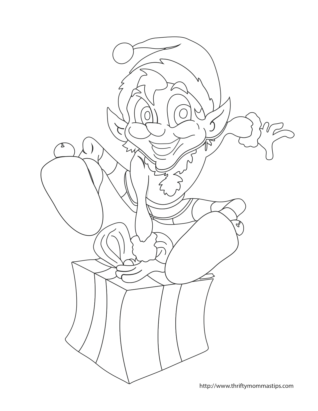 Elf Coloring Sheet