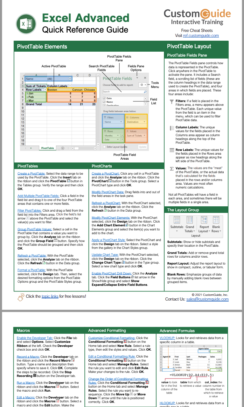 Excel Cheat Sheet Printable Printable Word Searches