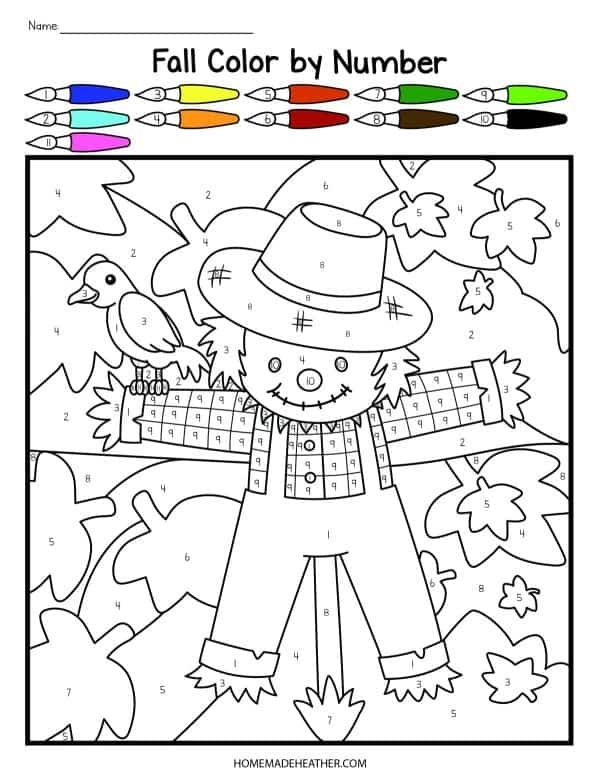 Fall Color By Number Printable Vrogue co