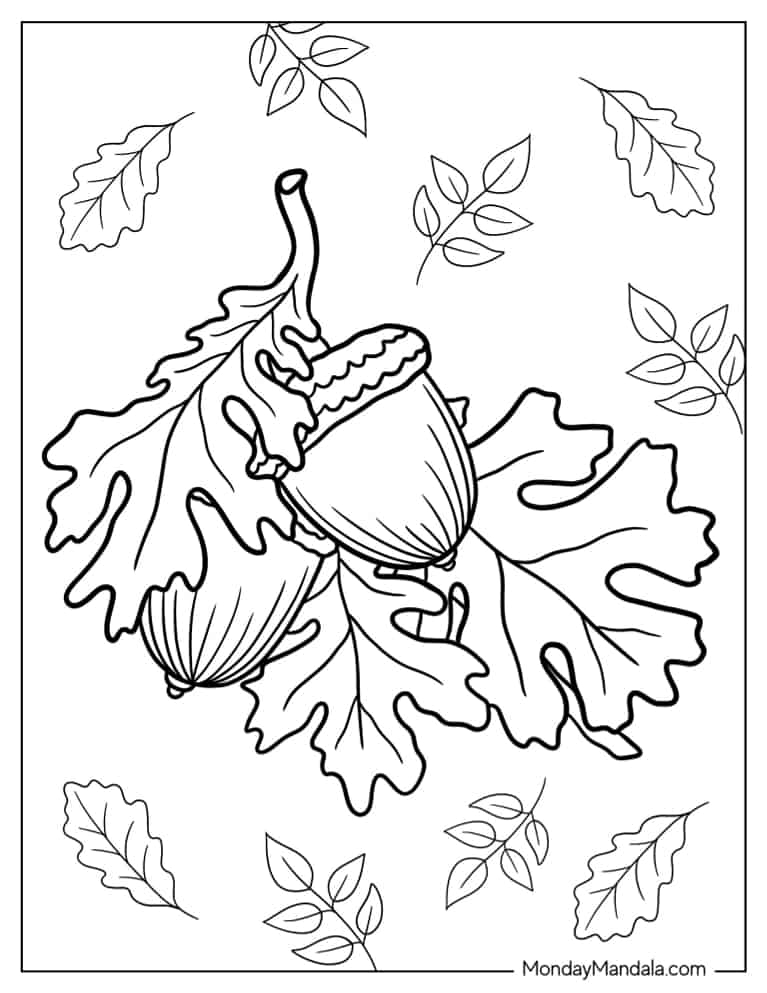 Falling Leaves Coloring Sheets Printable Free Coloring Sheet
