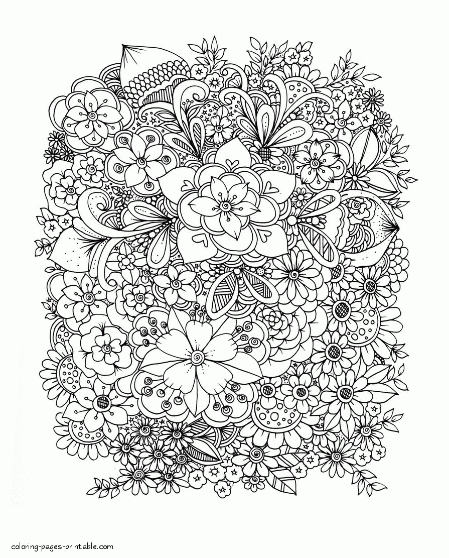 Flower Garden Coloring Pages Printable For Adults COLORING PAGES 