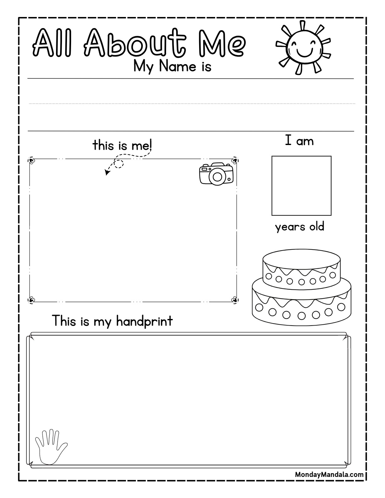 FREE All About Me Preschool Printable Worksheets Worksheets Library