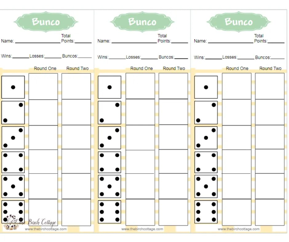 Free Bunco Printable Score Sheets Free Printable Templates