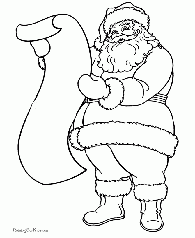 Free Christmas Coloring Sheets Santa 39 s List 