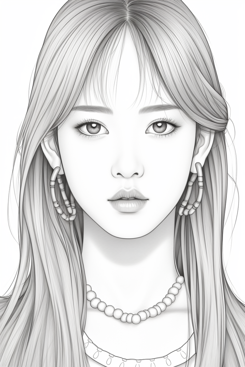 Free Coloring Page Of Beautiful Kpop Stars For Adults And Kids 