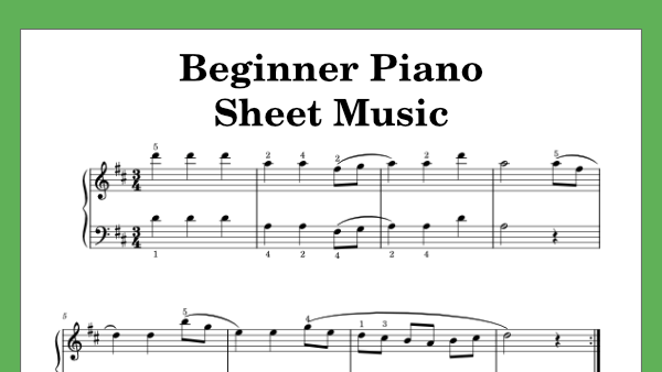 Free Easy Piano Sheet Music For Beginners In PDF
