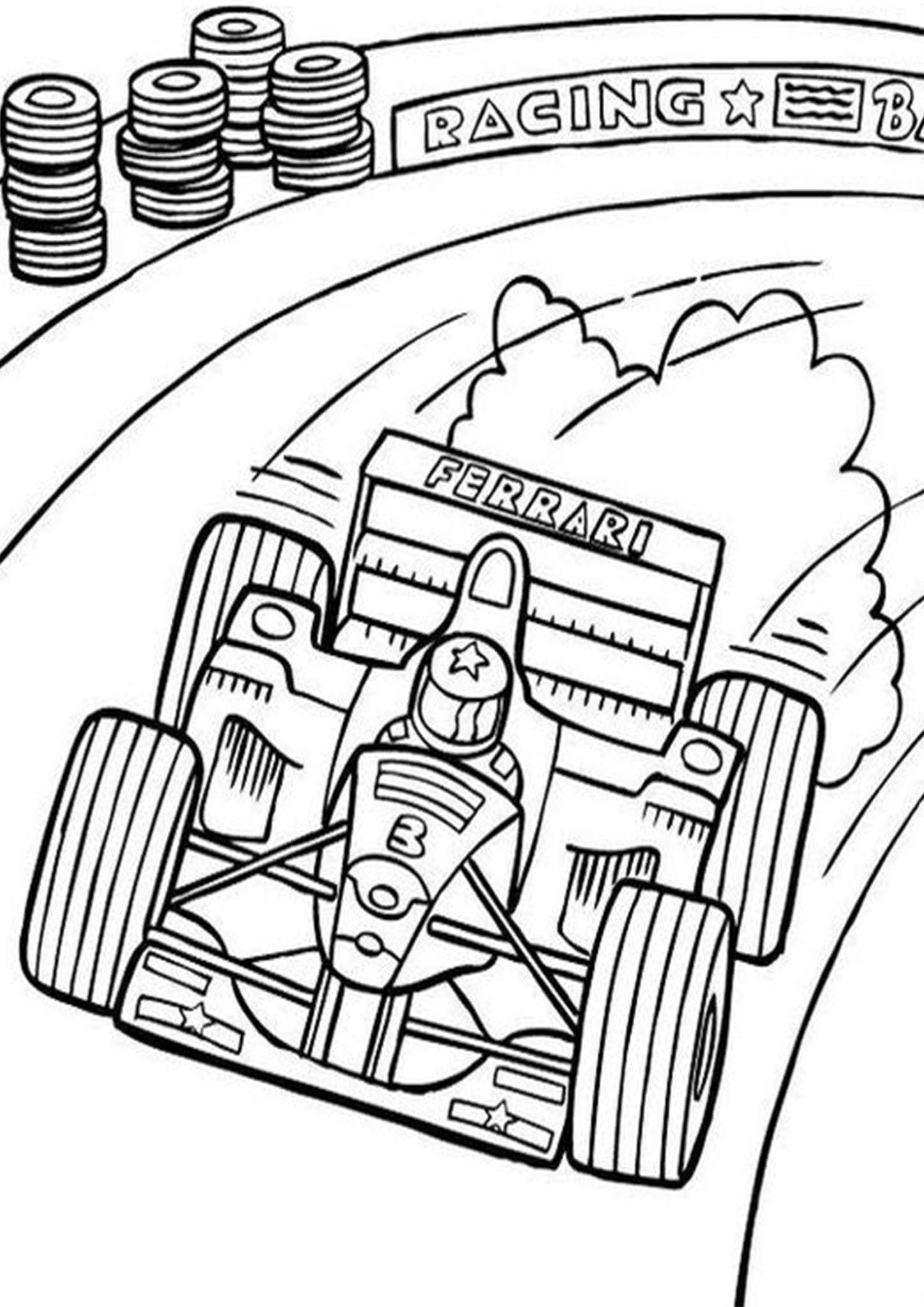 Free Easy To Print Race Car Coloring Pages Tulamama