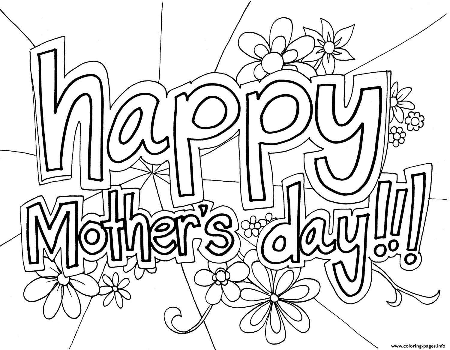 Free Happy Mothers Day Coloring Page Printable