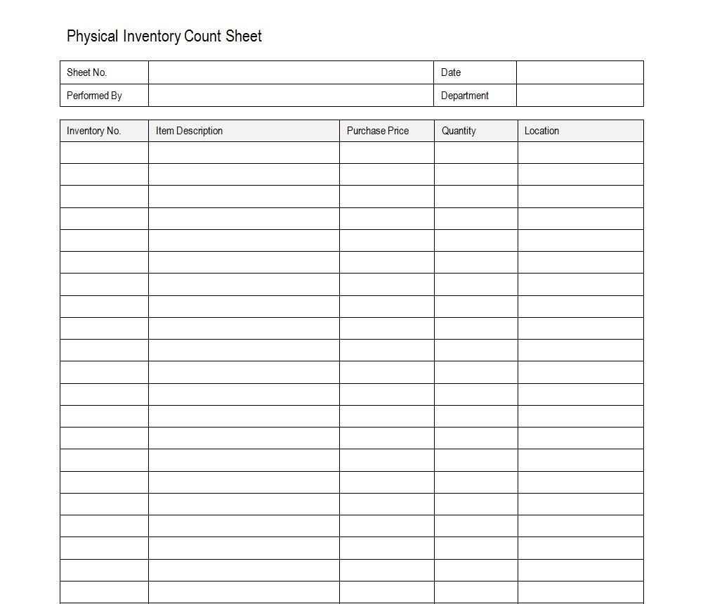 Free Inventory Count Sheet Accounting Timesheet Template Free 