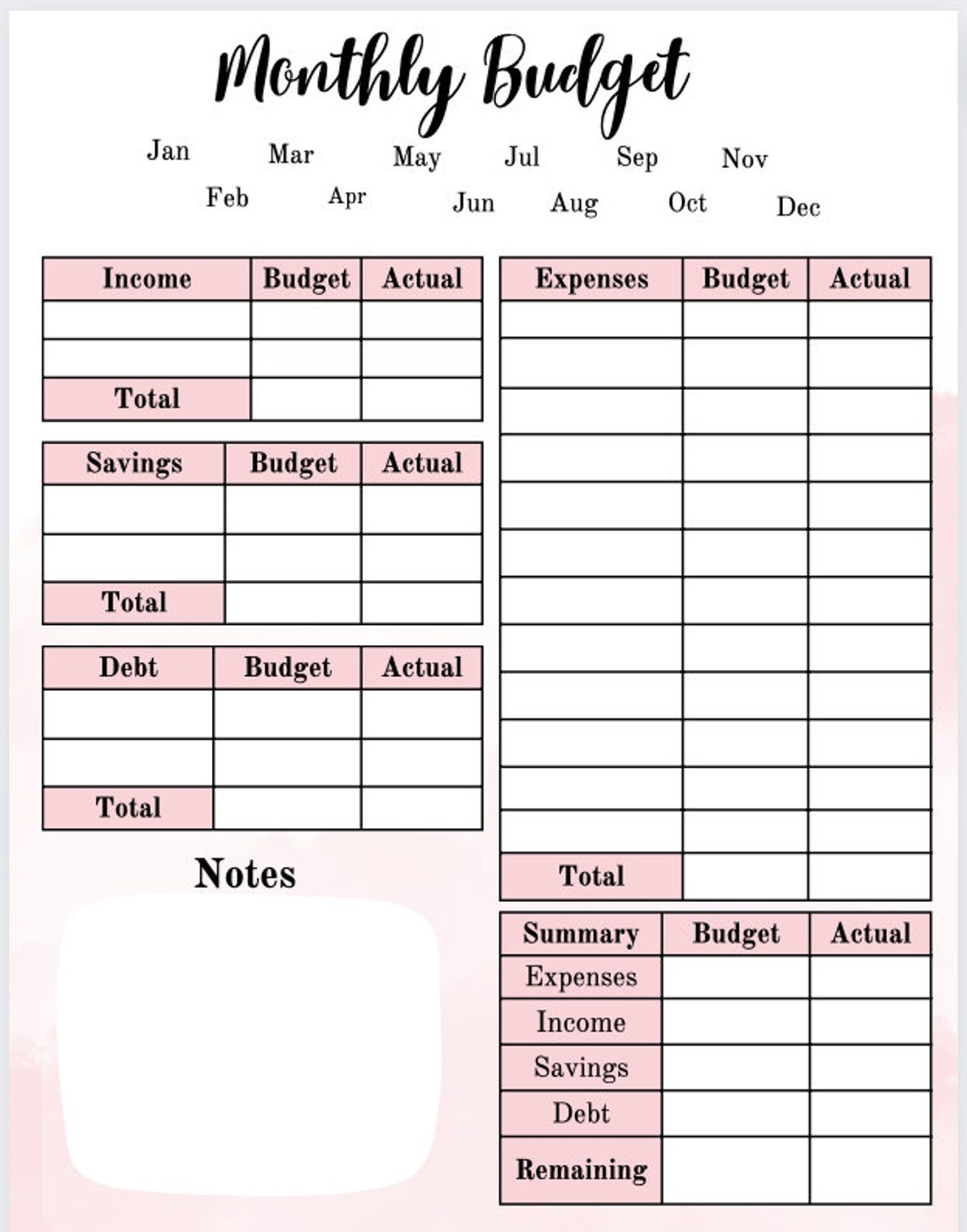 Free Monthly Budget Printable Monthly Budget Printabl Vrogue co