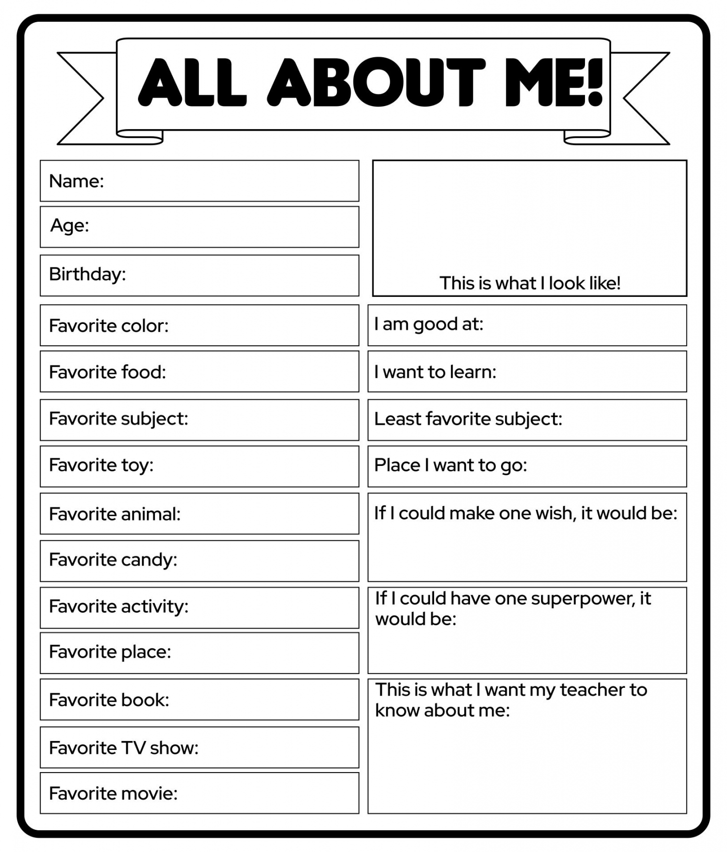 Free Printable All About Me Worksheet For Adults FREE Printable HQ