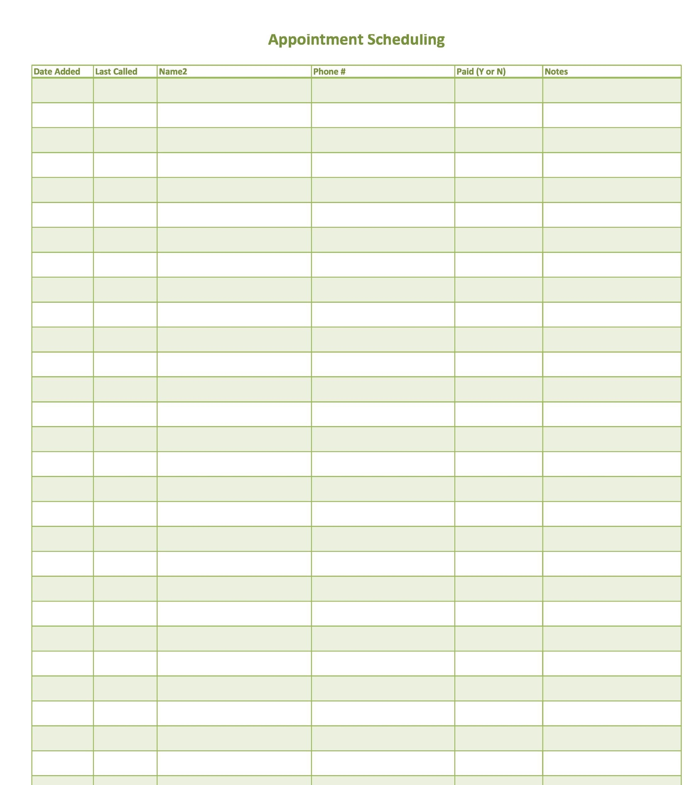 Free Printable Appointment Sheets Rossy Printable