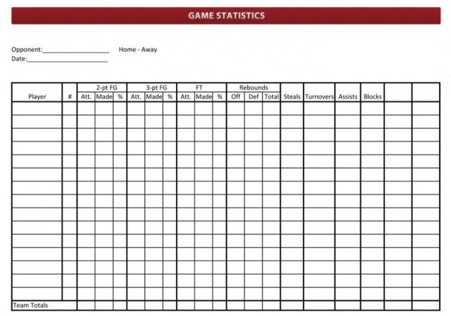Free Printable Basketball Stat Sheets Free Printable Templates