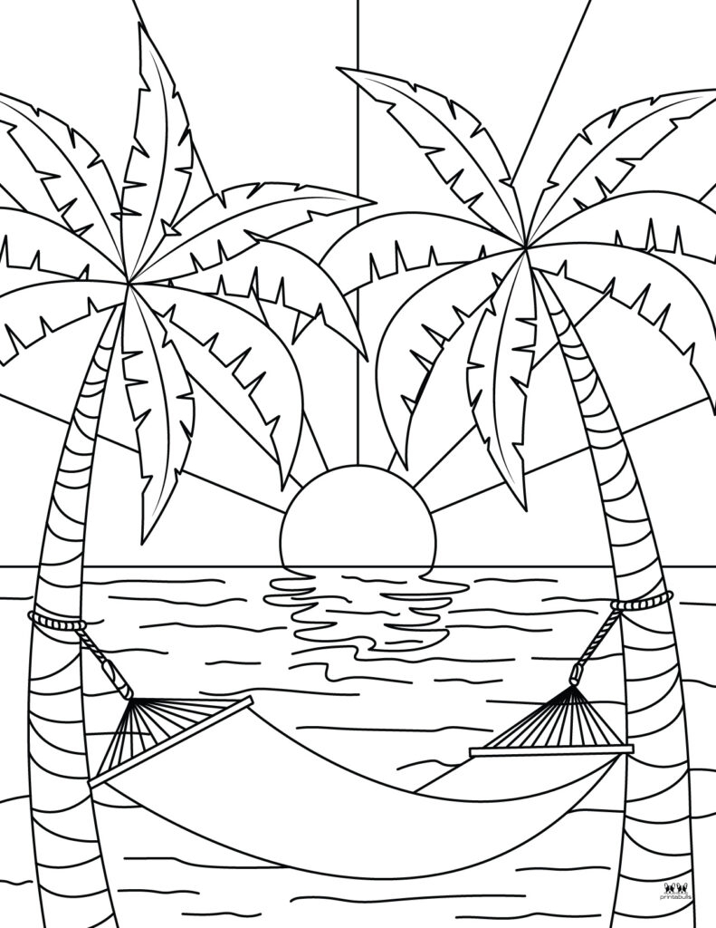 Free Printable Beach Coloring Sheets Printable Templates Bilarasa