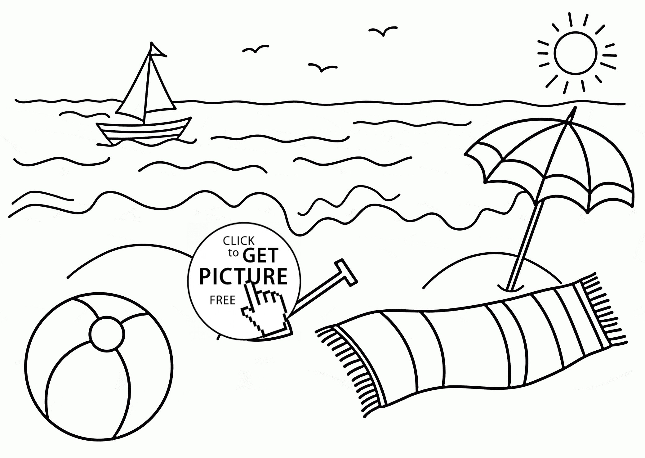 Free Printable Beach Coloring Sheets Printable Templates