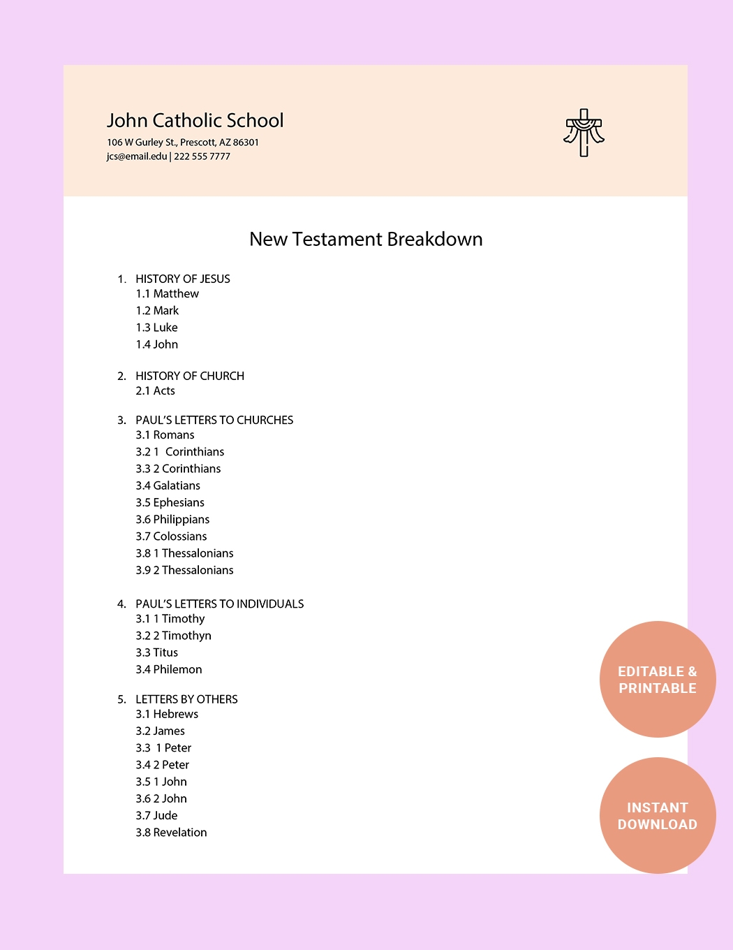 Free Printable Bible Breakdown Sheets NBKomputer