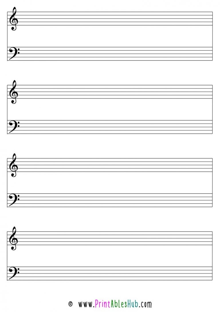 Free Printable Blank Music Sheet Templates PDF Violin Piano Drums 