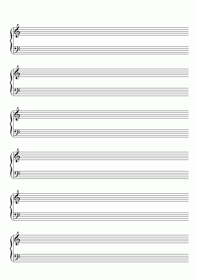 Free Printable Blank Music Sheets For Piano Staff Paper Printable Blank 