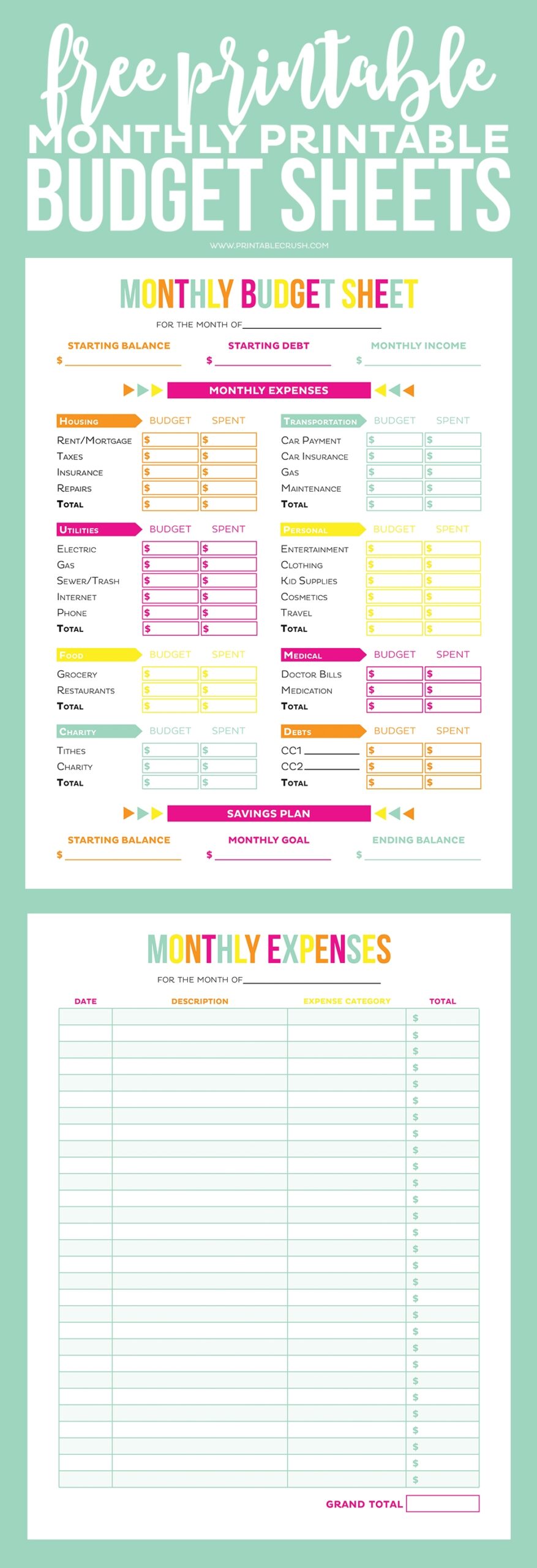 Free Printable Budget Sheets Forms Printable Forms Free Online