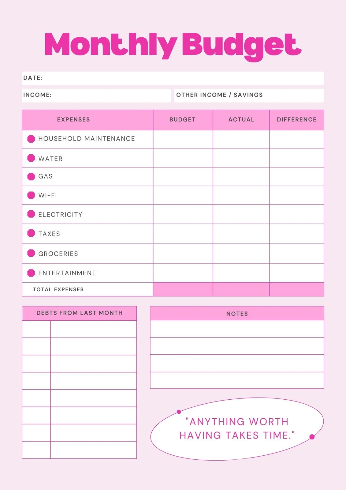 Free Printable Budget Sheets Free Printable Templates Vrogue co