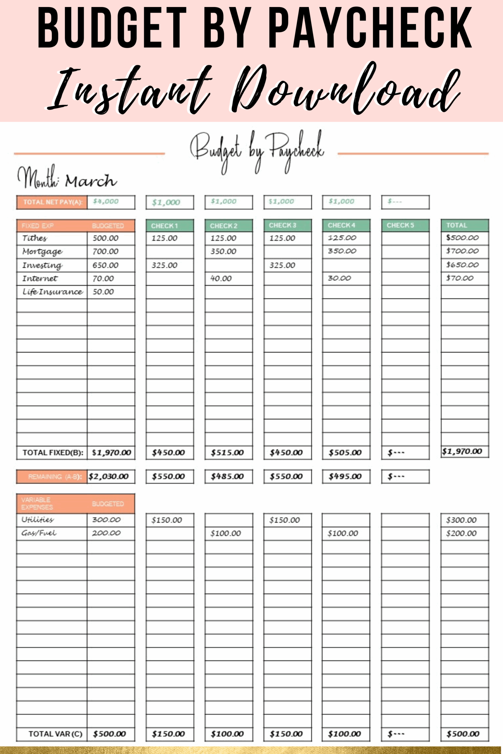 Free Printable Budget Sheets Pdf Budgeting Worksheets
