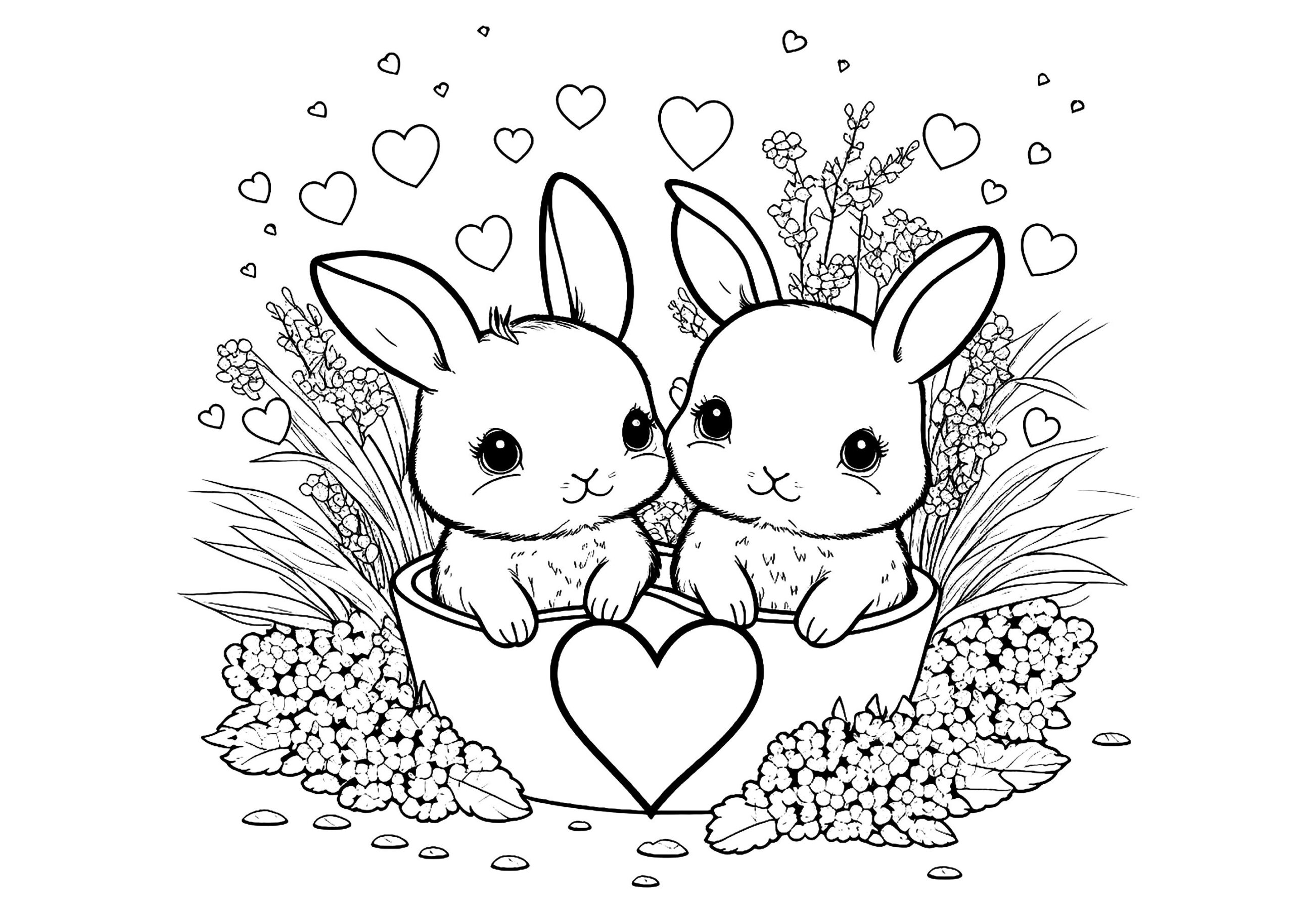 Free Printable Bunny Coloring Pages NBKomputer