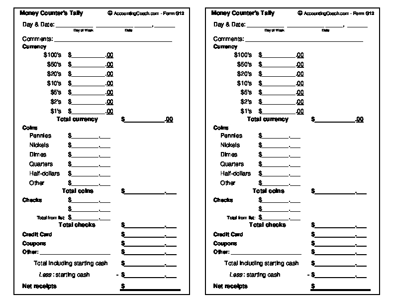 Free Printable Cash Drawer Count Sheet Excel Printable Templates Free