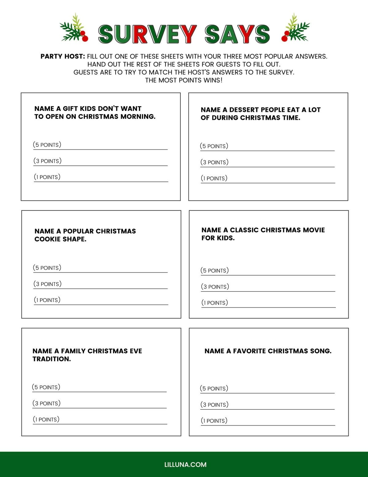 FREE Printable Christmas Games 4 FREEBIES Lil 39 Luna