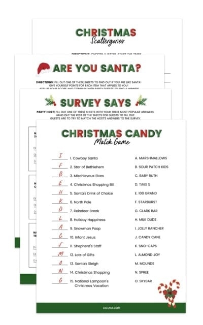 FREE Printable Christmas Games 4 FREEBIES Lil 39 Luna