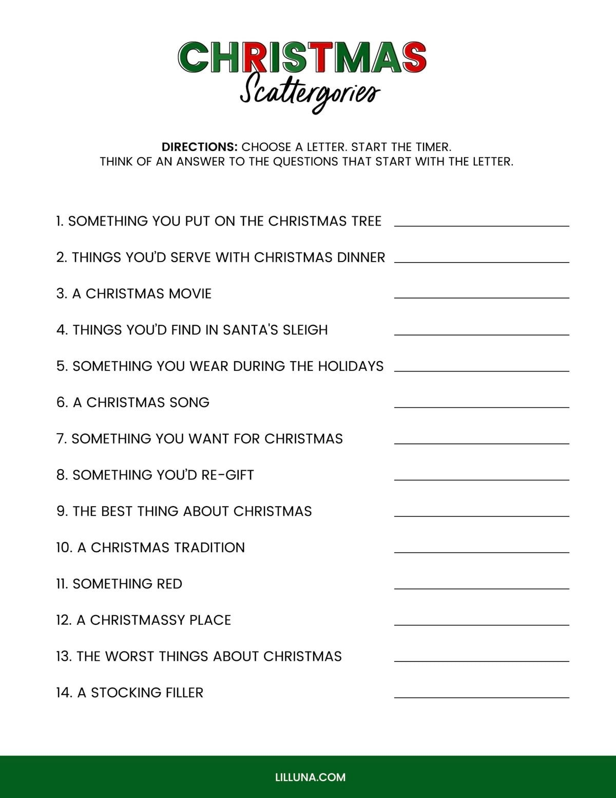 FREE Printable Christmas Games 4 FREEBIES Lil 39 Luna