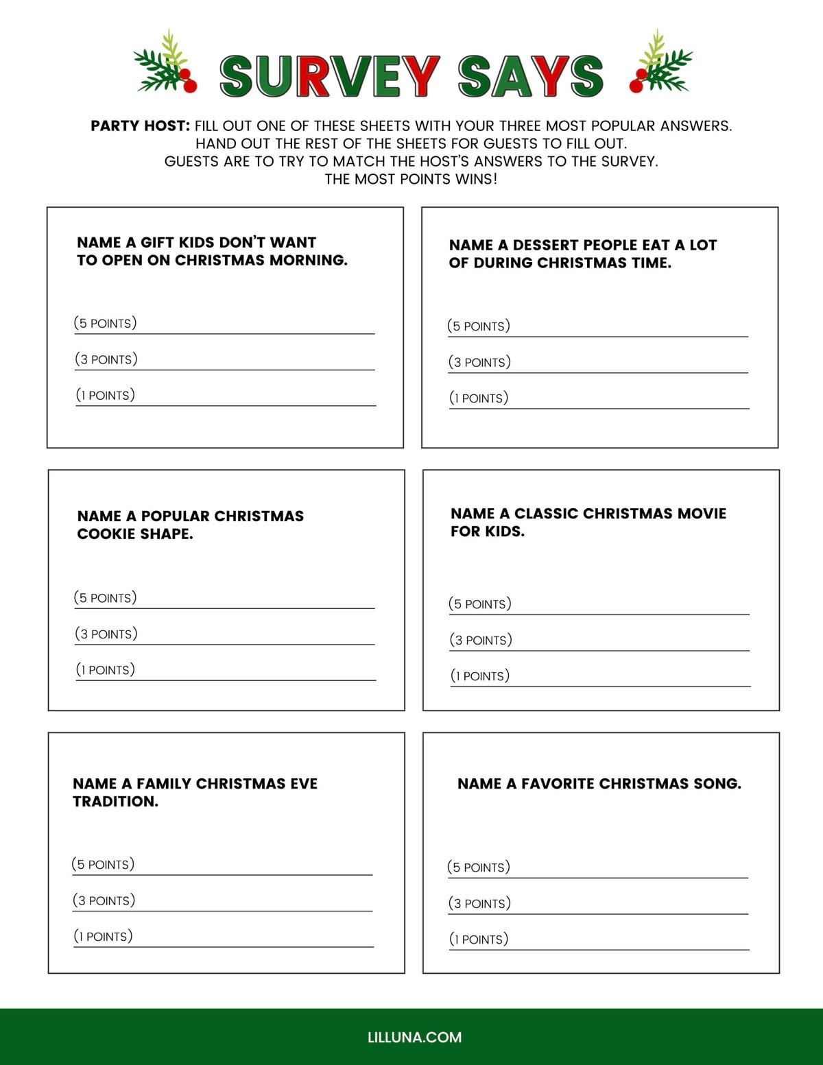 Free Printable Christmas Games For Adults