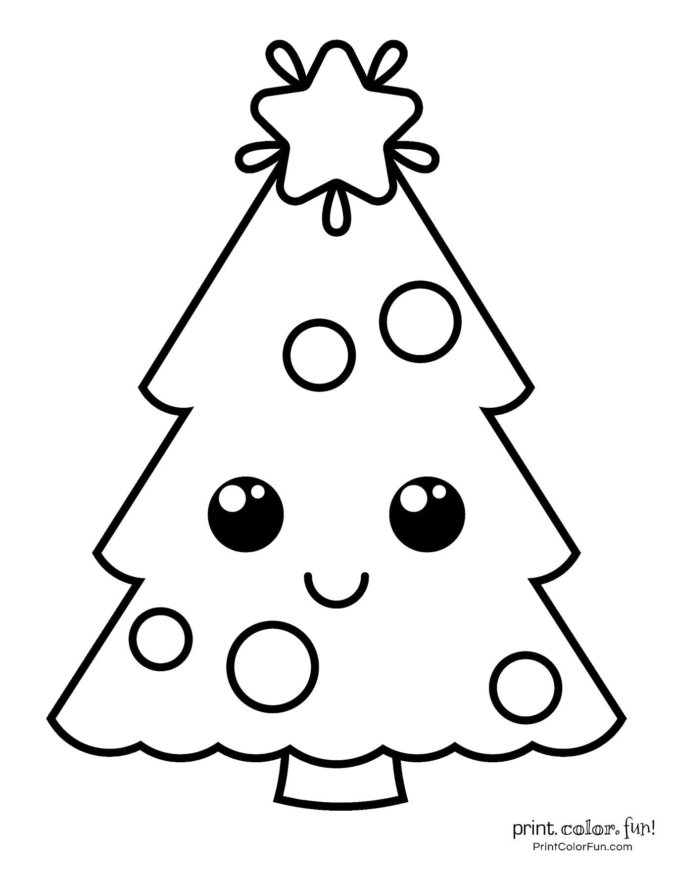 Free Printable Christmas Tree Coloring Page Easy Free Coloring Sheet 