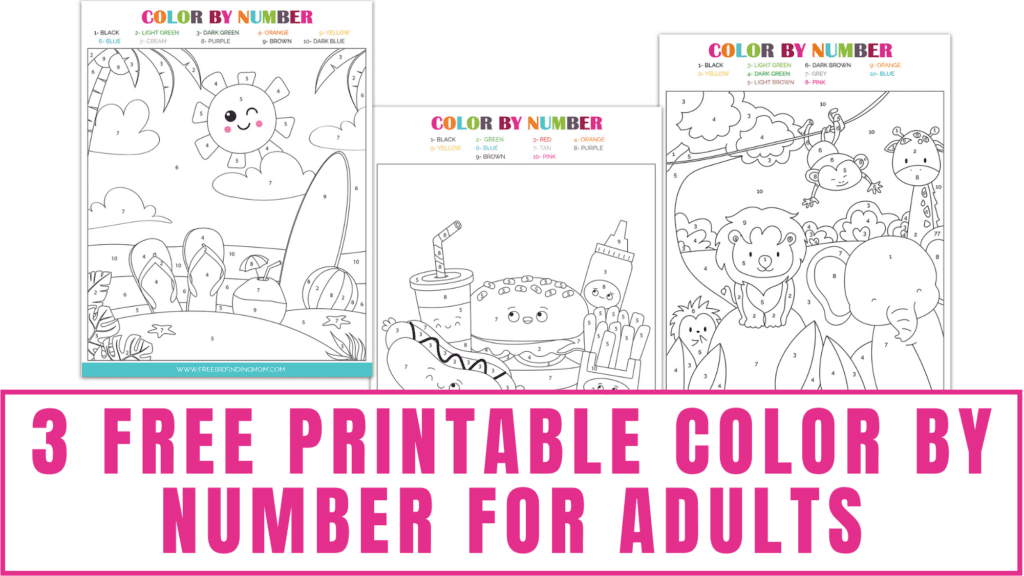 Free Printable Color By Number For Adults PDF Downloads 