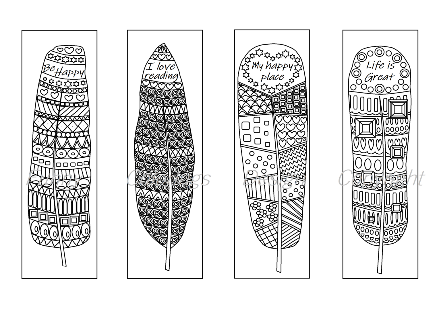 Free Printable Coloring Bookmarks For Adults Printable Form Printable