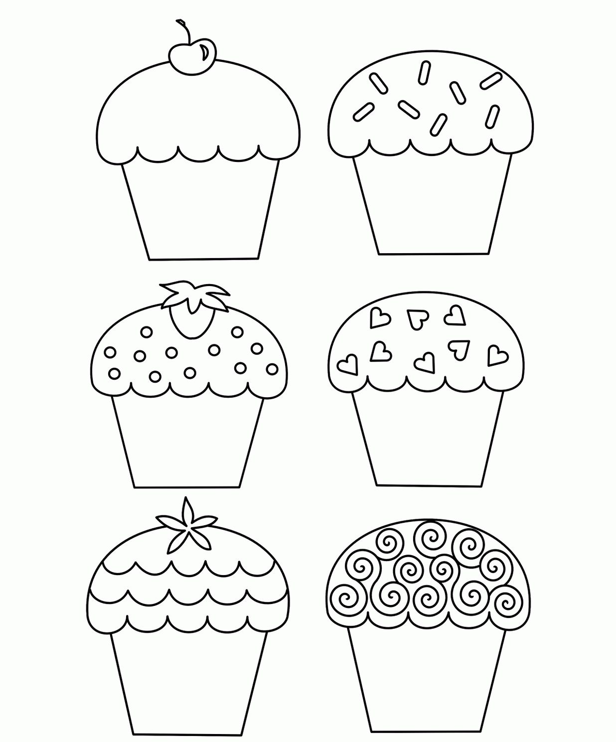 Free Printable Cupcake Coloring Pages Coloring Home