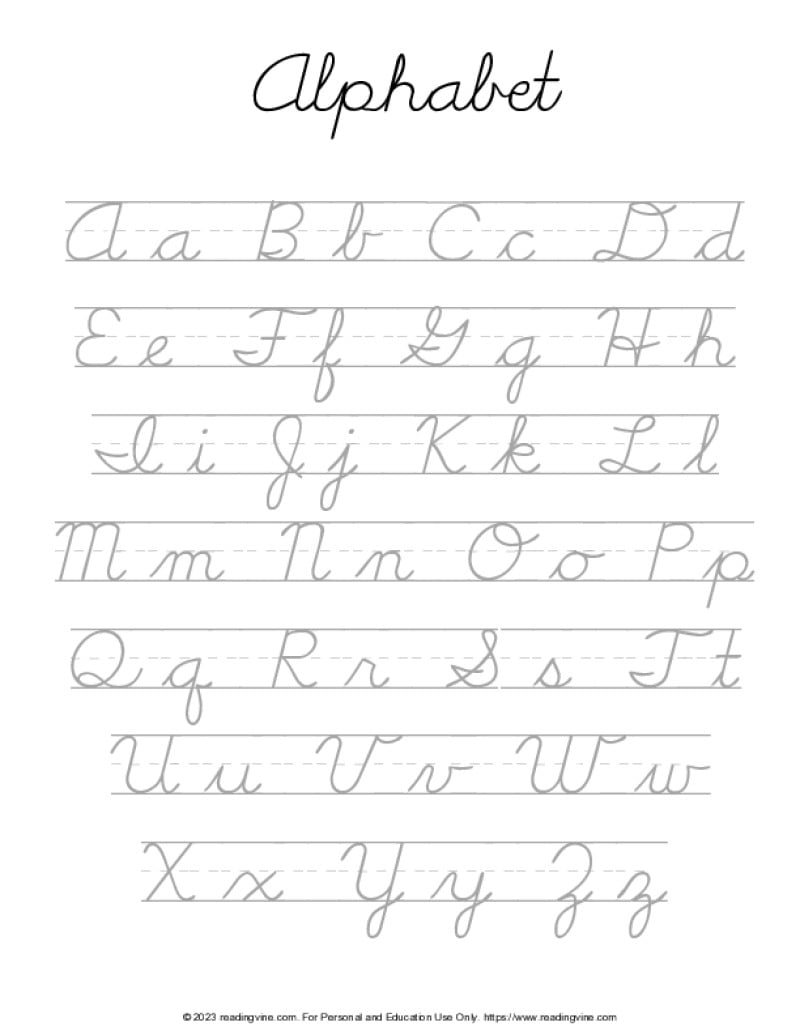 Free Printable Cursive Handwriting Sheets A Comprehensive Guide 