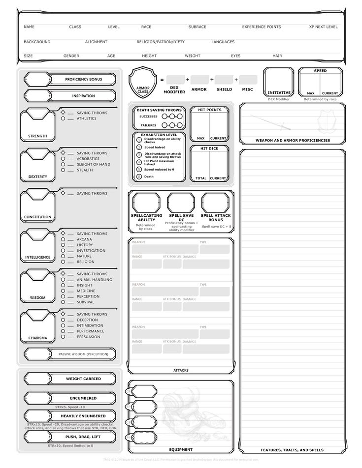 Free Printable Dnd Character Sheets Printable Calendars AT A GLANCE