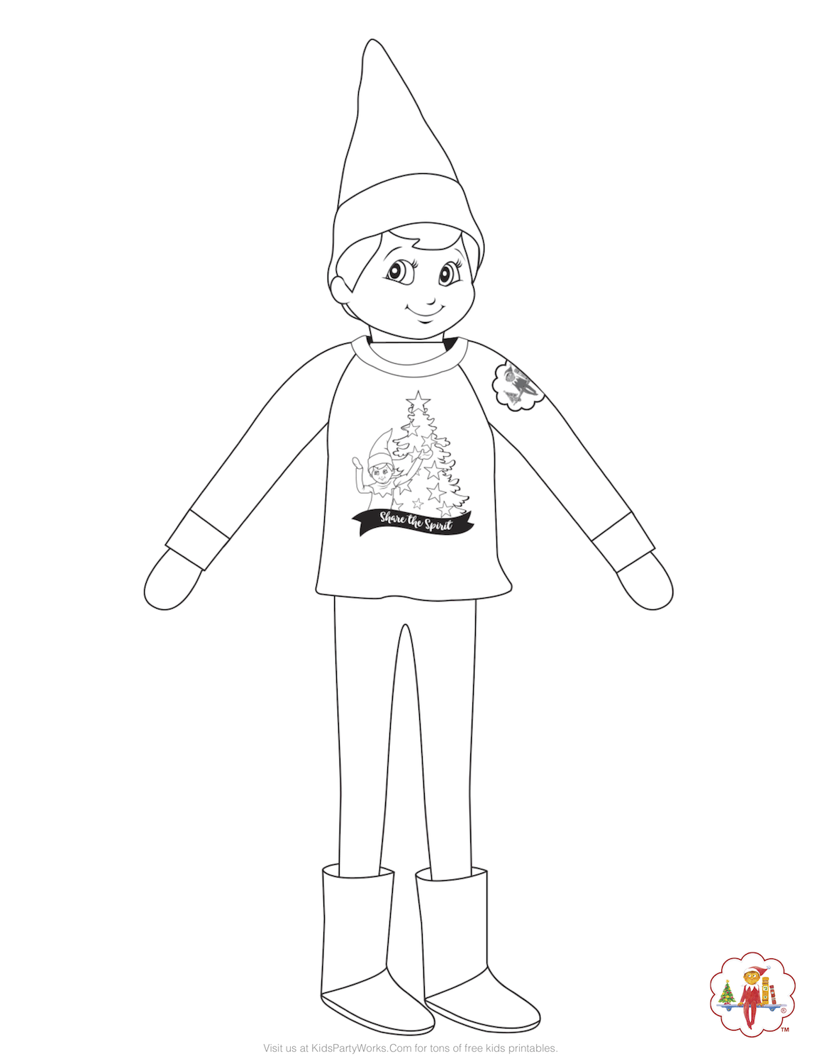 Free Printable Elf On The Shelf Coloring Sheets Printable Templates