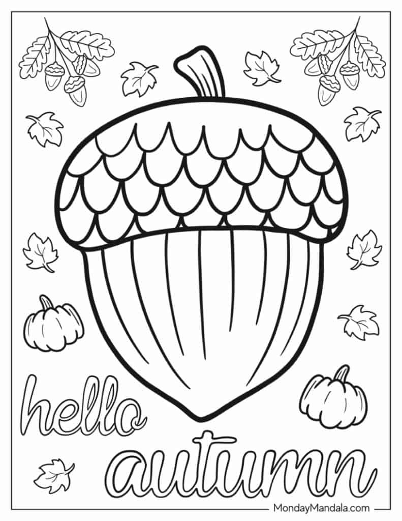 Free Printable Fall Coloring Pages FREE Printable A Z
