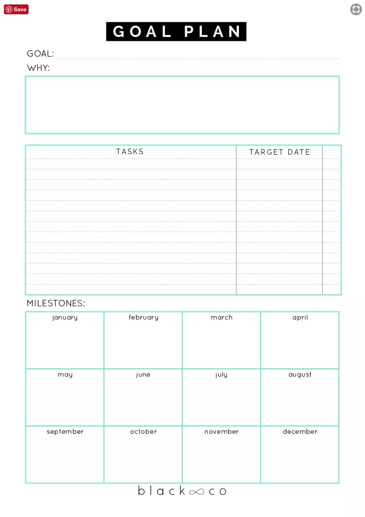 Free Printable Goal Sheets PS Smart Living