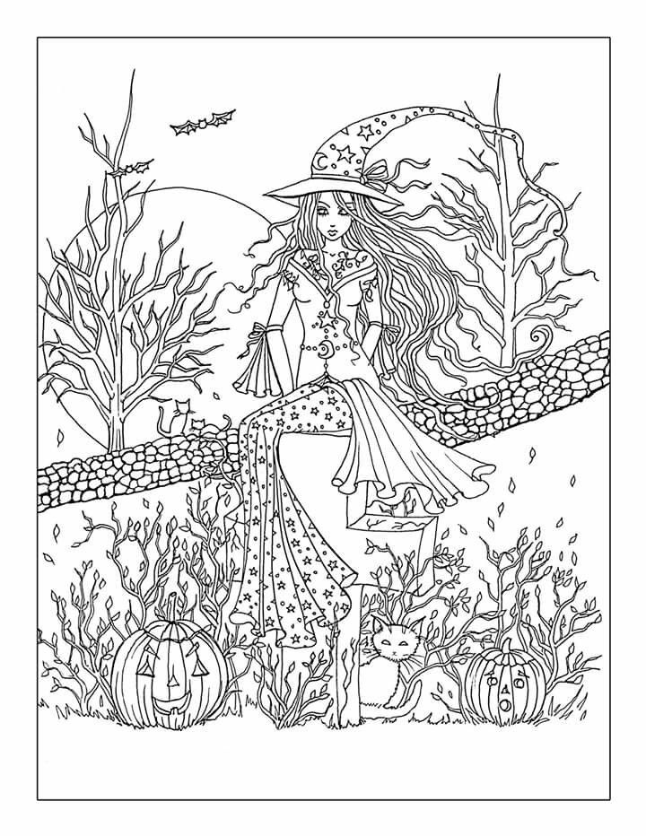 Free Printable Halloween Coloring Pages Adults Coloring Home