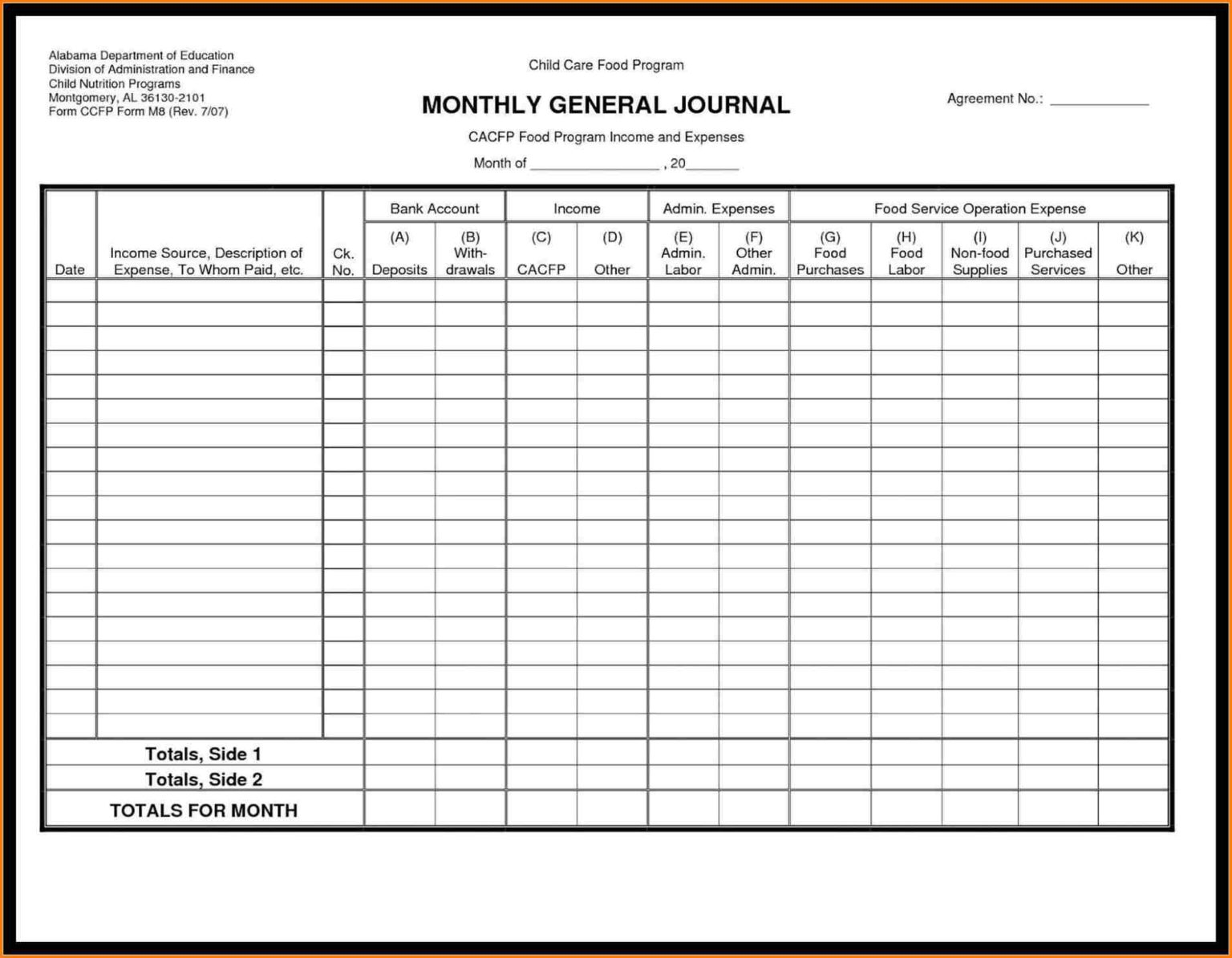 Free Printable Ledger Sheets Within Blank Ledger Template 