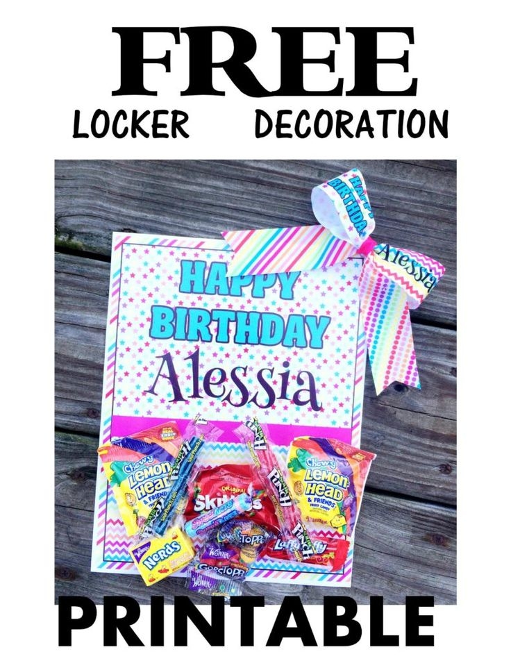 Free Printable Locker Decoration Made With A Printable Magnet Sheet 
