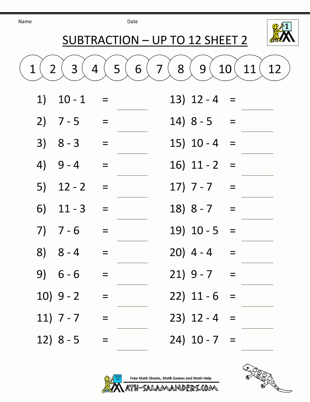 Free Printable Math Sheets Free Printable