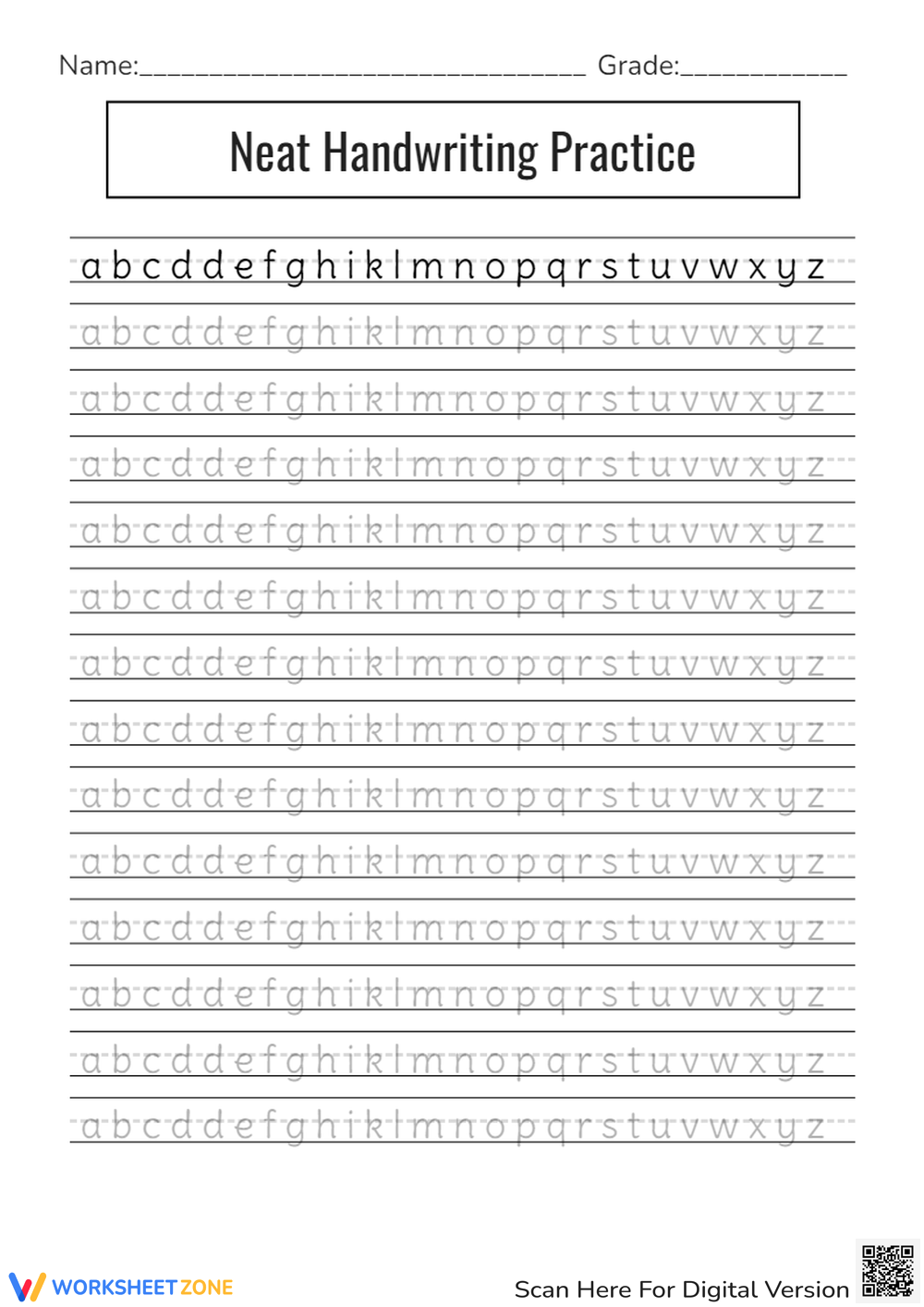 Free Printable Neat Handwriting Practice Sheets For All Ages