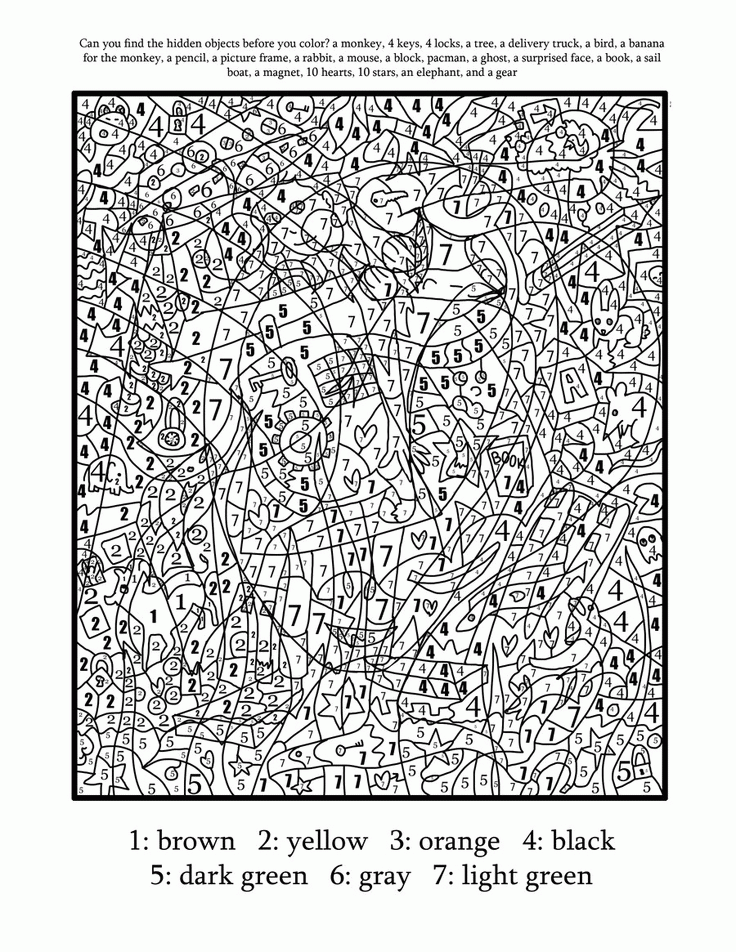 Free Printable Paint By Numbers For Adults Coloring Home