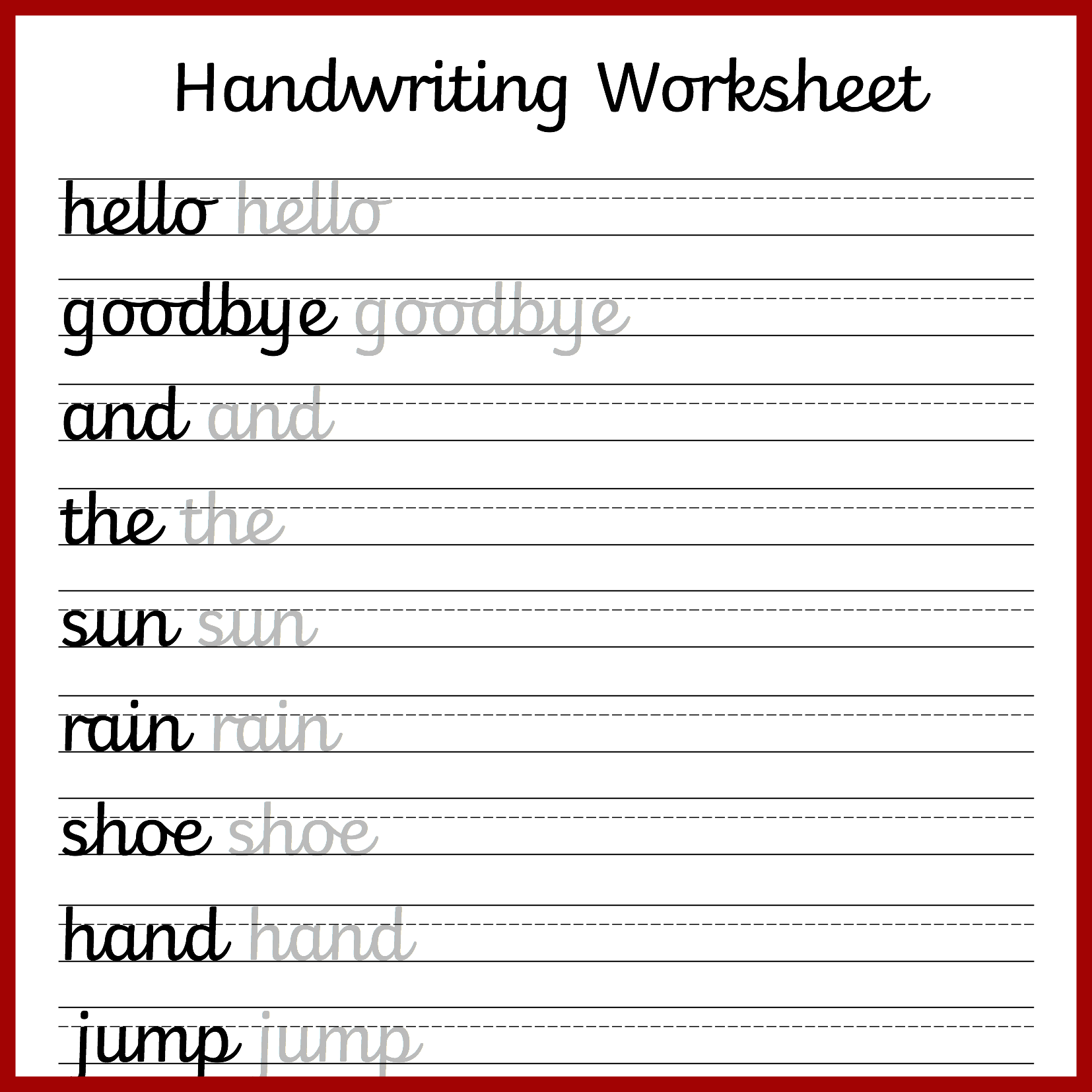 Free Printable Practice Writing Sheets